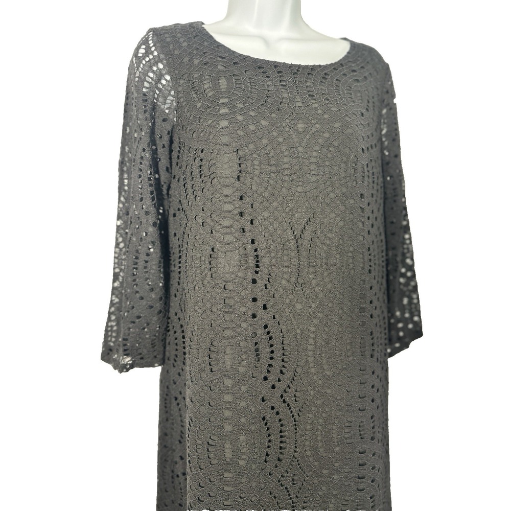 J.Crew Factory Black Lace Mini Shift Dress Women's Sz: 0 - Picture 4 of 5
